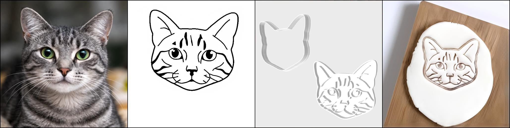 Cat portrait cookie cutter visualization