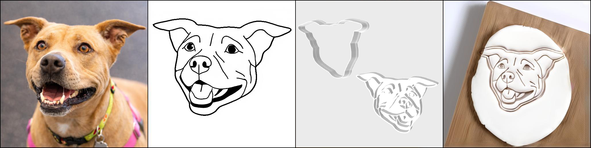 Dog portrait cookie cutter visualization