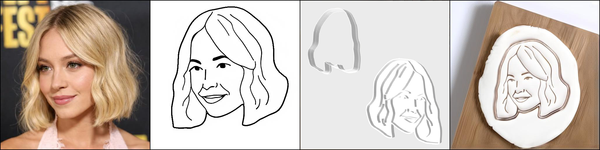 Human portrait cookie cutter visualization